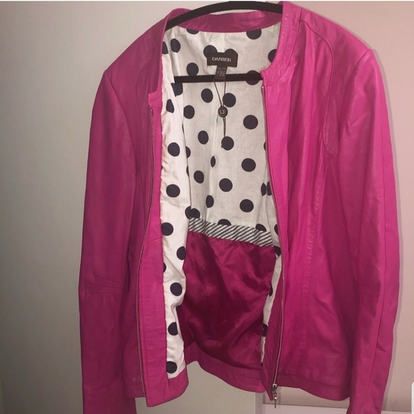 Danier Jackets & Blazers - Danier Fuschia Pink Leather Jacket